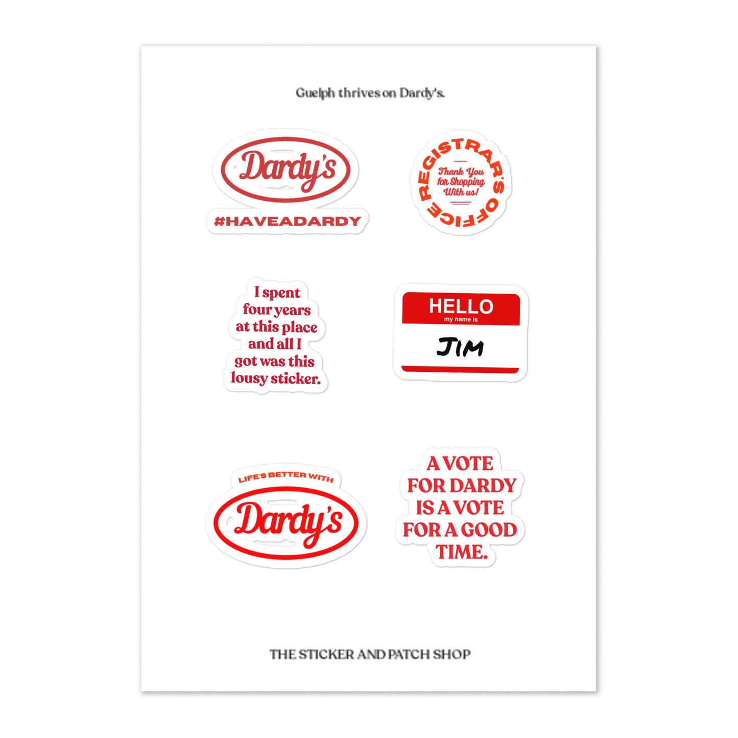 'Thriving' Sticker Sheet in Red