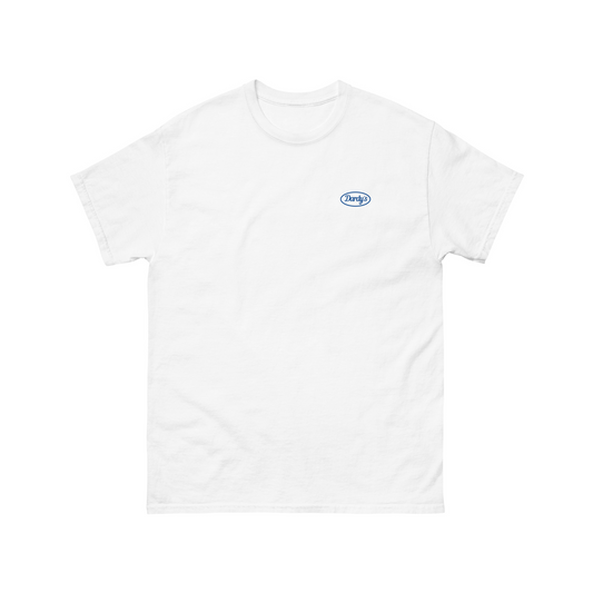 Signature Logo T-Shirt in White & Navy