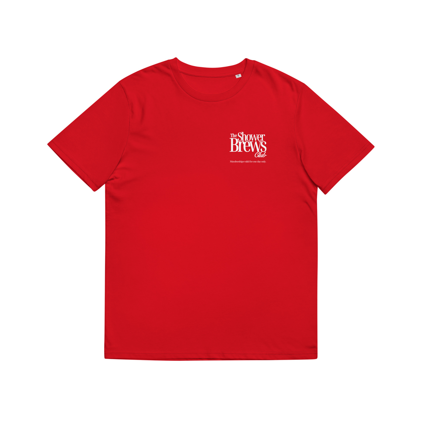 The 'Shower Brews Club' T-Shirt in Red & White