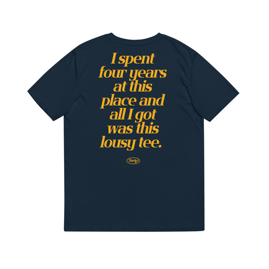 'Lousy' T-Shirt in Navy & Gold