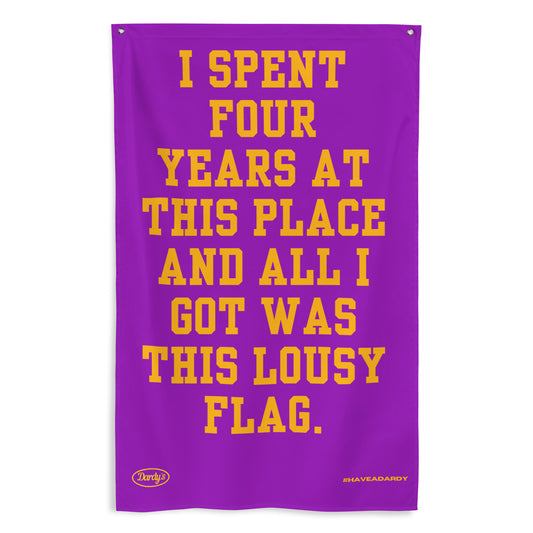 'Lousy' Flag in Purple & Gold
