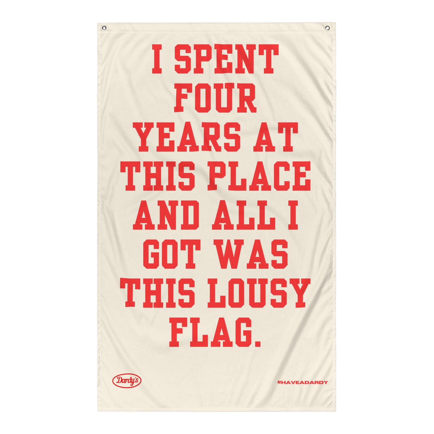 'Lousy' Flag in Beige & Red