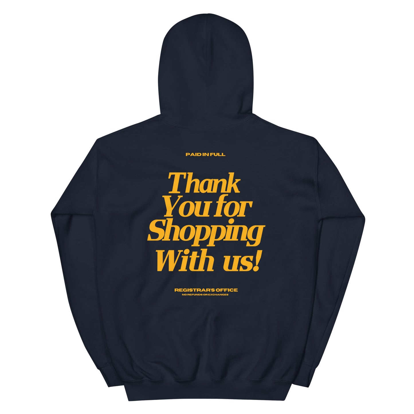 'Paid in Full' Hoodie in Navy & Gold